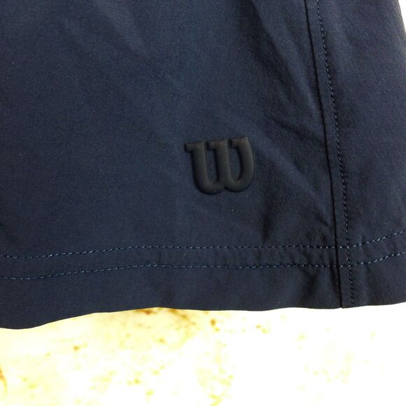 Wilson Athletic Shorts Women M Navy Blue Flowy 2 in 1 Liner Running Tennis Gym - Picture 7 of 14